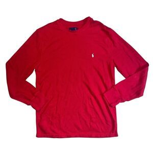 POLO RALPH LAUREN Men’s Red Knitted Long Sleeve Sleepwear Shirt Size L